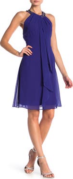 SL FASHIONS Embellished Halter Dress