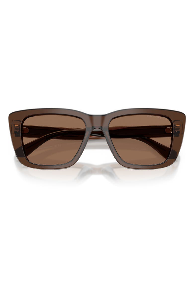 Emporio Armani 54mm Cat Eye Sunglasses, Alternate, color, Shiny Brown / Dark Brown
