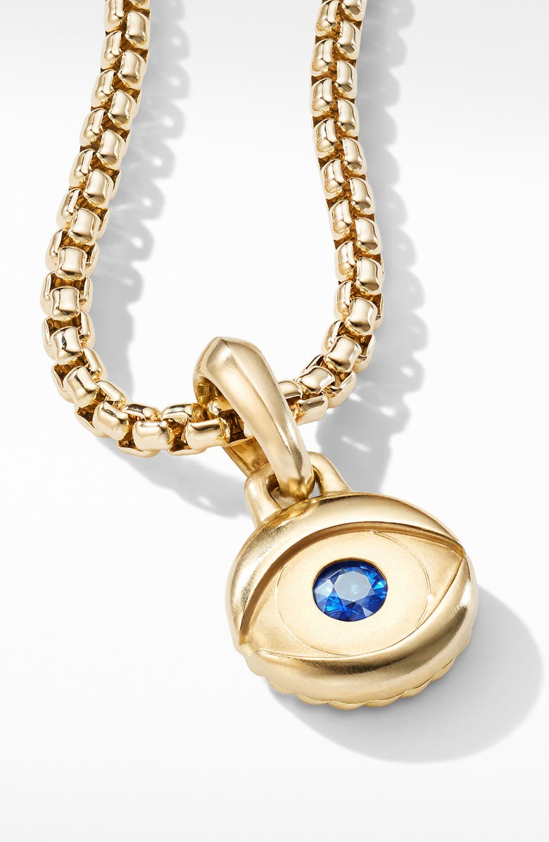 David Yurman Evil Eye Amulet in 18k Yellow Gold with Emerald, Alternate, color,