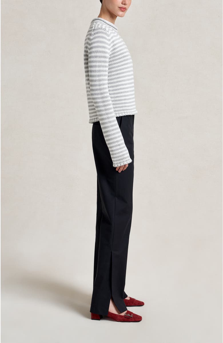 La Ligne Mini Marina Fine Stripe Sweater, Alternate, color, Grey/Ivory