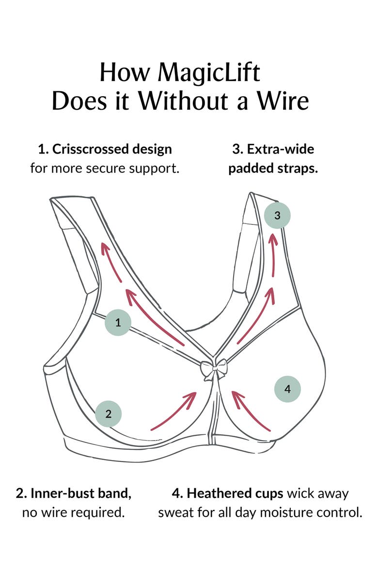 Glamorise MagicLift<sup>®</sup> Moisture Control Bra, Alternate, color, Grey