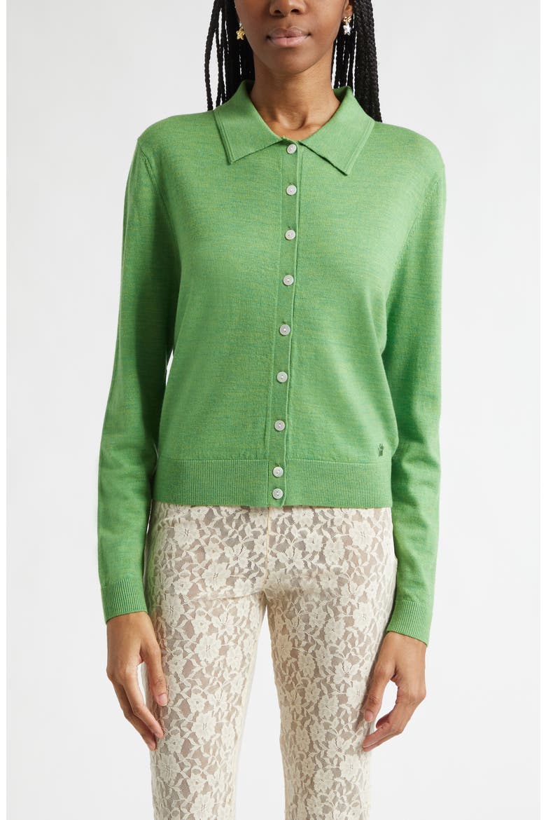 Ley Merino Wool Cardigan, Main, color, HEATHER GREEN