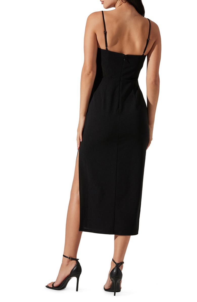 ASTR the Label Corset Mesh Bodice Midi Dress, Alternate, color, 