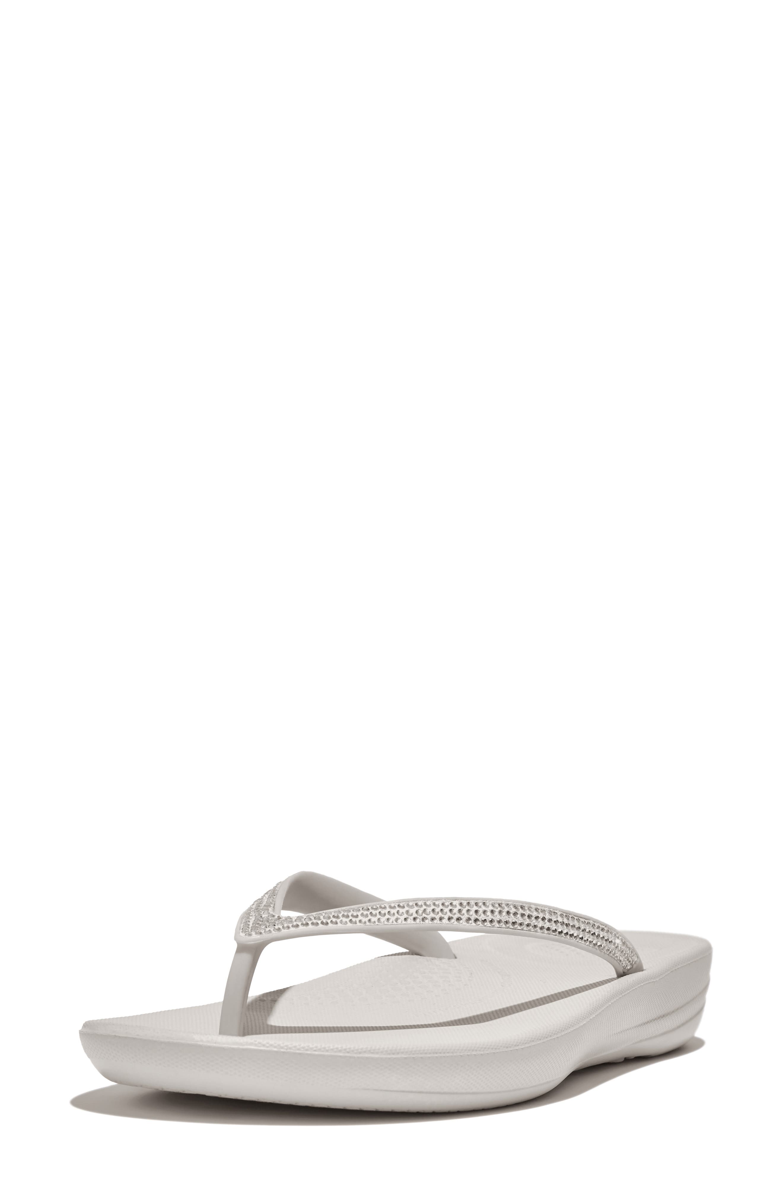 FitFlop iQushion<sup>™</sup> Splash Crystal Flip Flop, Alternate, color, Tiptoe Grey