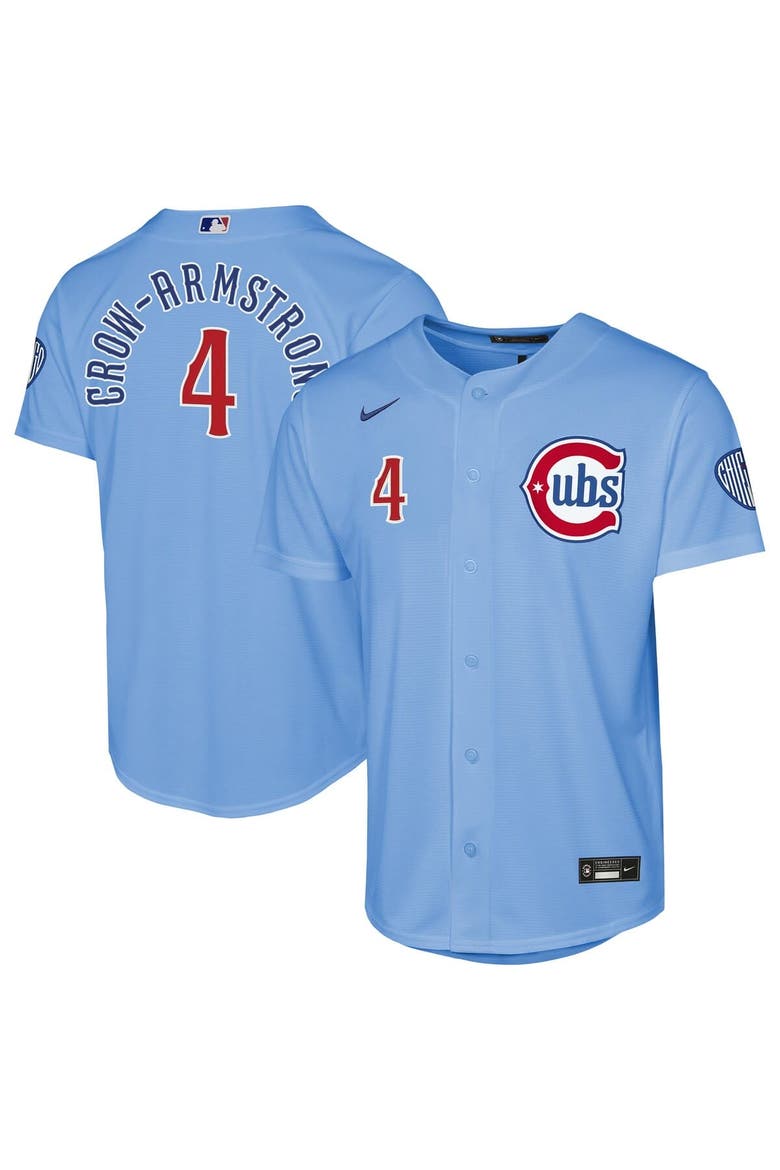 Youth Nike Pete Crow-Armstrong Light Blue Chicago Cubs Alternate 2 Stadium Jersey, Main, color, Light Blue
