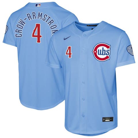 Youth Nike Pete Crow-Armstrong Light Blue Chicago Cubs Alternate 2 Stadium Jersey