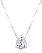 Crislu Solitaire Pear Pendant Necklace