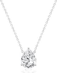 Crislu Solitaire Pear Pendant Necklace