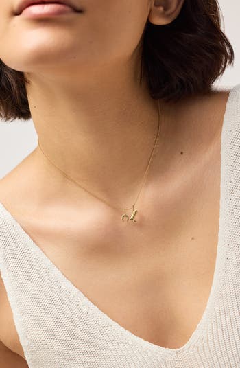 Gold Pendant Necklace - Cowboy Charm Necklace