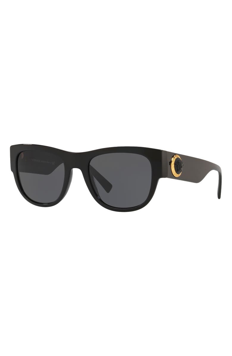 Versace 55mm Square Sunglasses, Alternate, color, Black