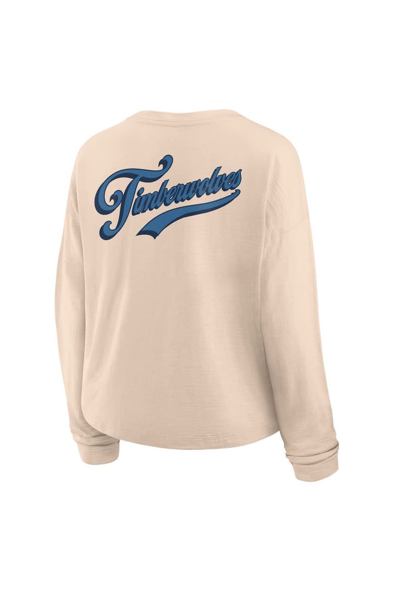 Women's Fanatics Natural Minnesota Timberwolves Boxed Out Drop Fashion Long Sleeve T-Shirt, Alternate, color, Natural