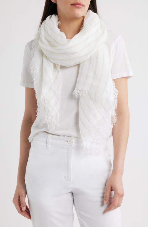 Stripe Organic Linen Scarf