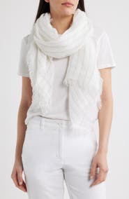 Eileen Fisher Stripe Organic Linen Scarf