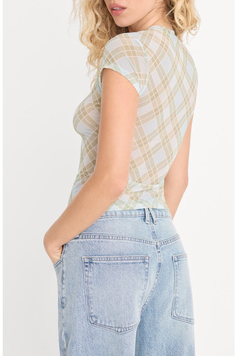 The Mesh Baby Tee, Alternate, color, SUMMER PLAID HONEY