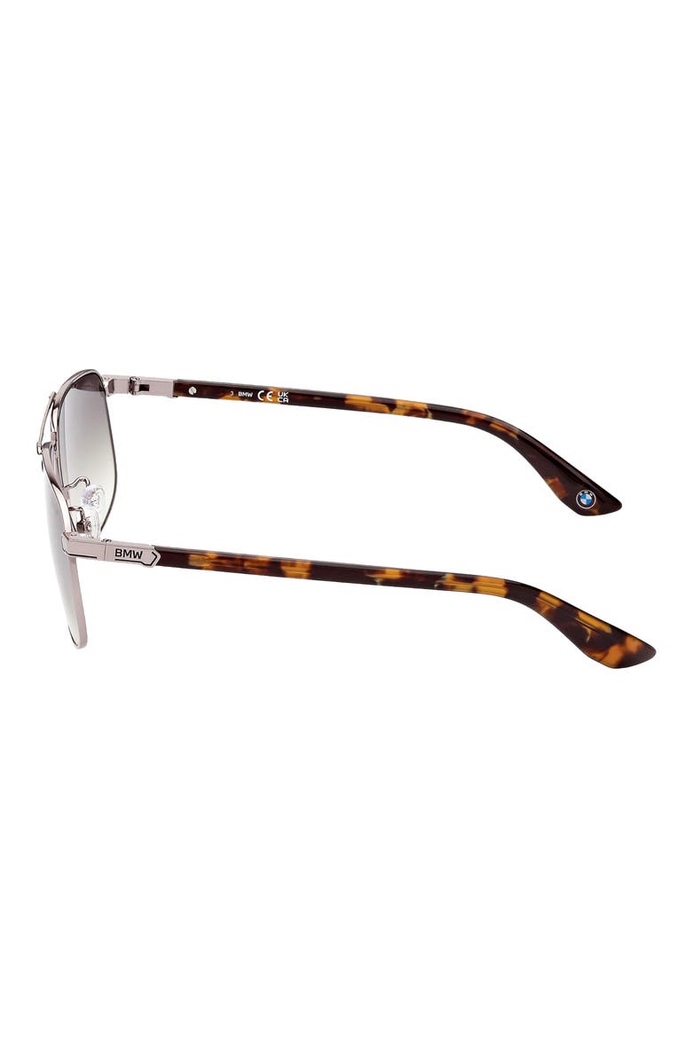 57mm Square Sunglasses, Alternate, color, SHINY PALLADIUM/ GRADIENT GRN