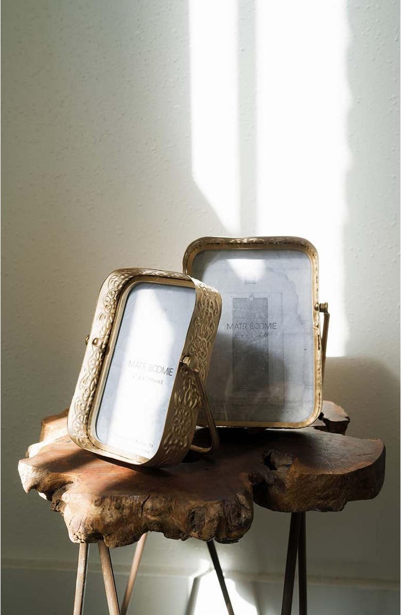 Matr Boomie Loha Rounded Picture Frame - Embossed Iron, Alternate, color, Gold - 4X6