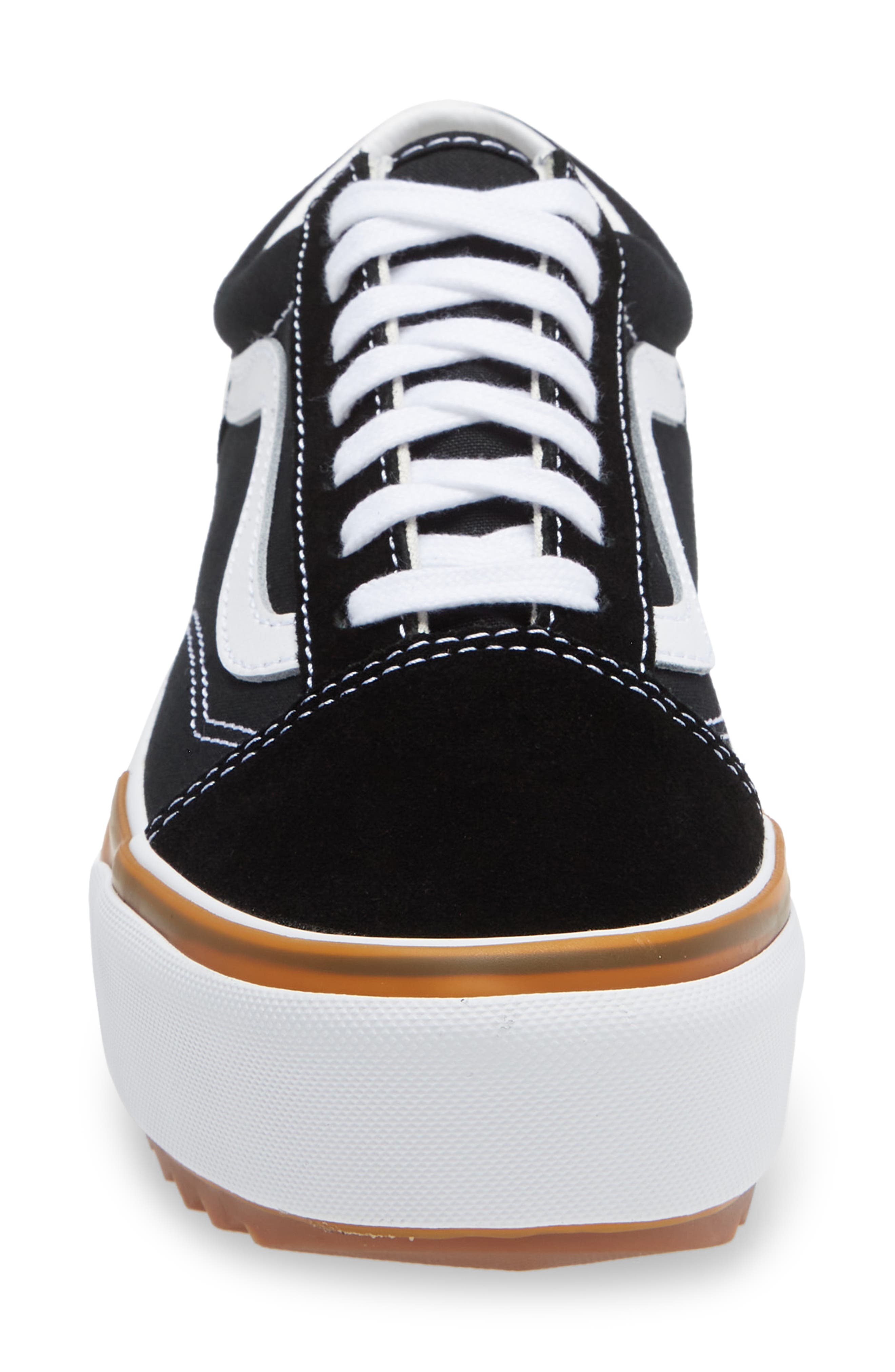 Old Skool Stacked Platform Sneaker, Alternate, color, BLACK/ WHITE/ GUM