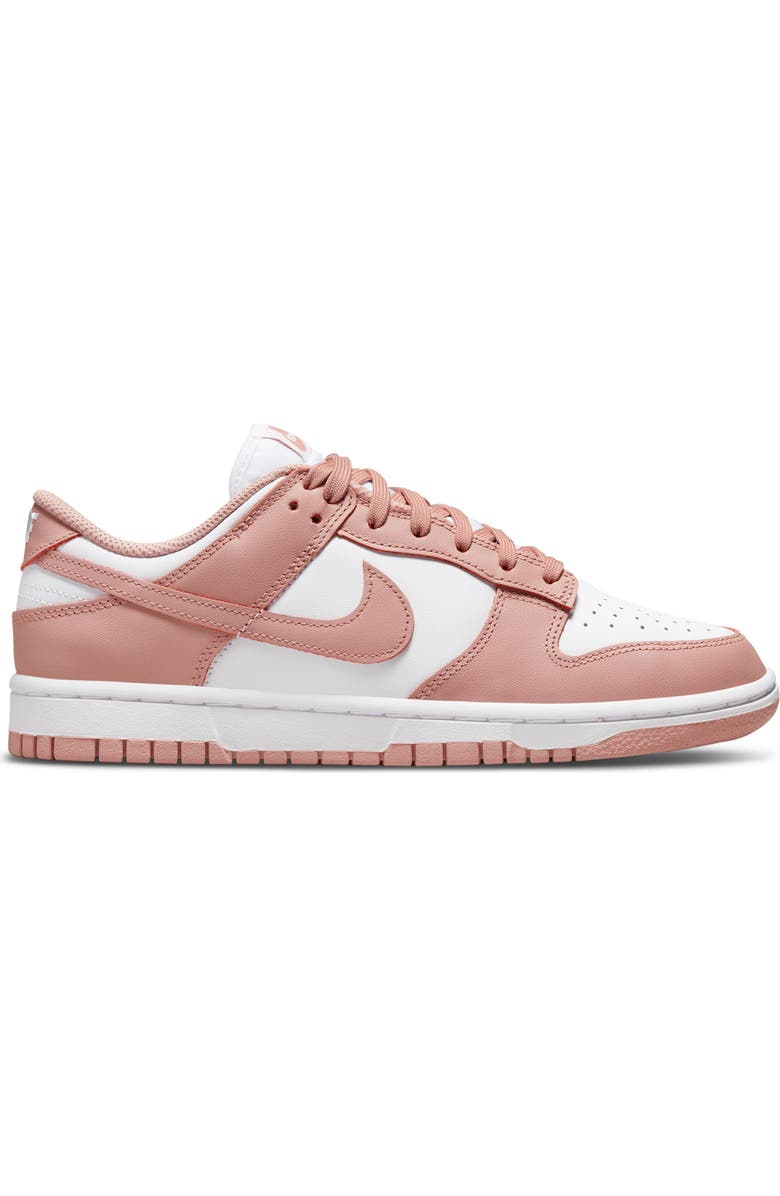 Nike Dunk Low Basketball Sneaker, Alternate, color, White/ Rose Whisper