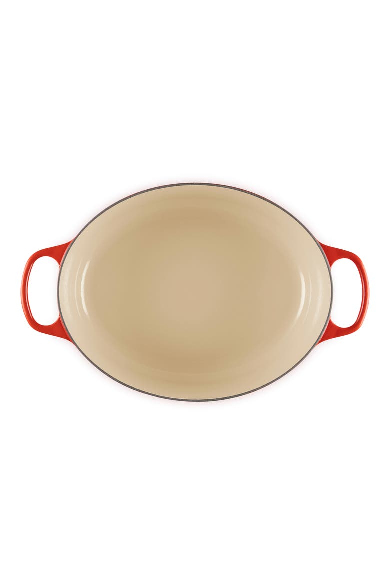 Enameled Cast Iron Oval Dutch Oven, Alternate, color, CERISE