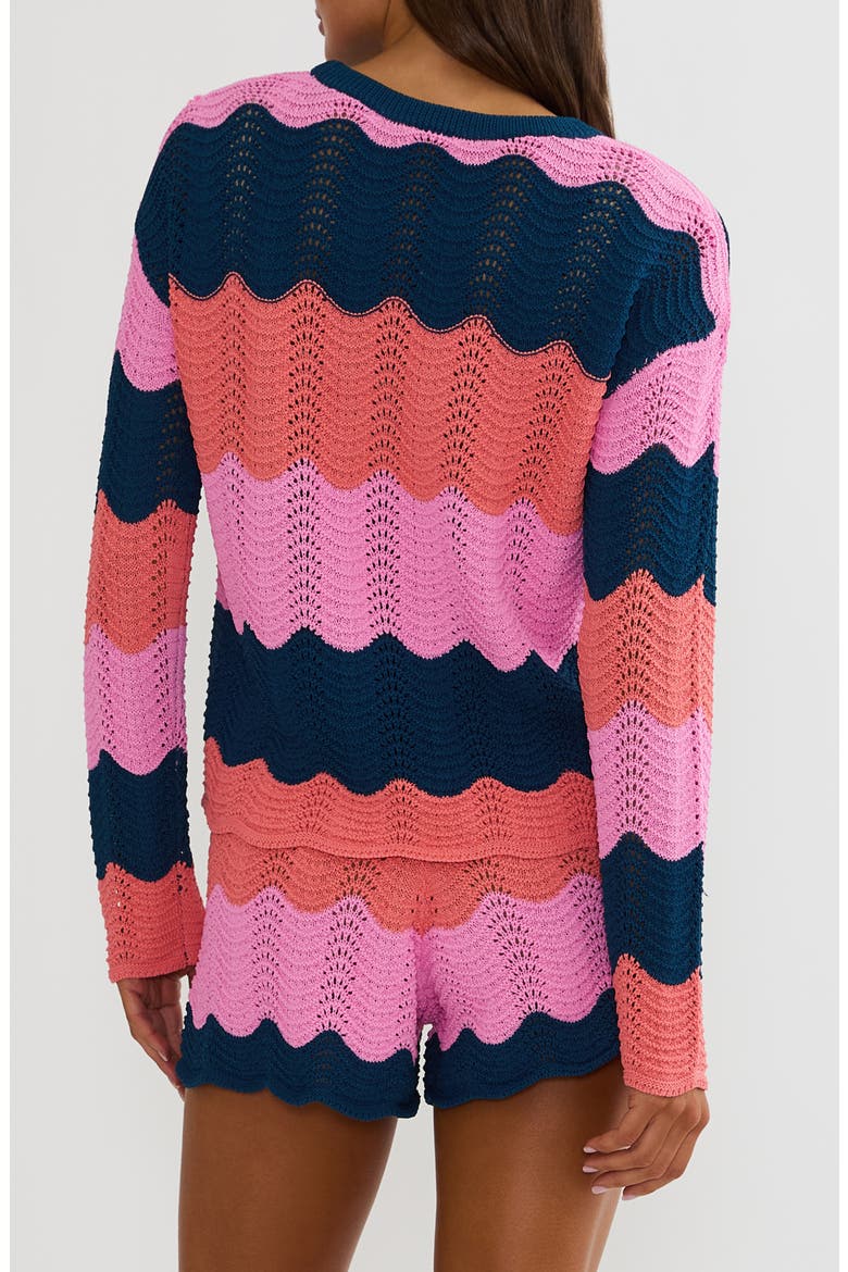 Beach Cover-Up Sweater, Alternate, color, SEASHELL ISLE COLOR BLOCK