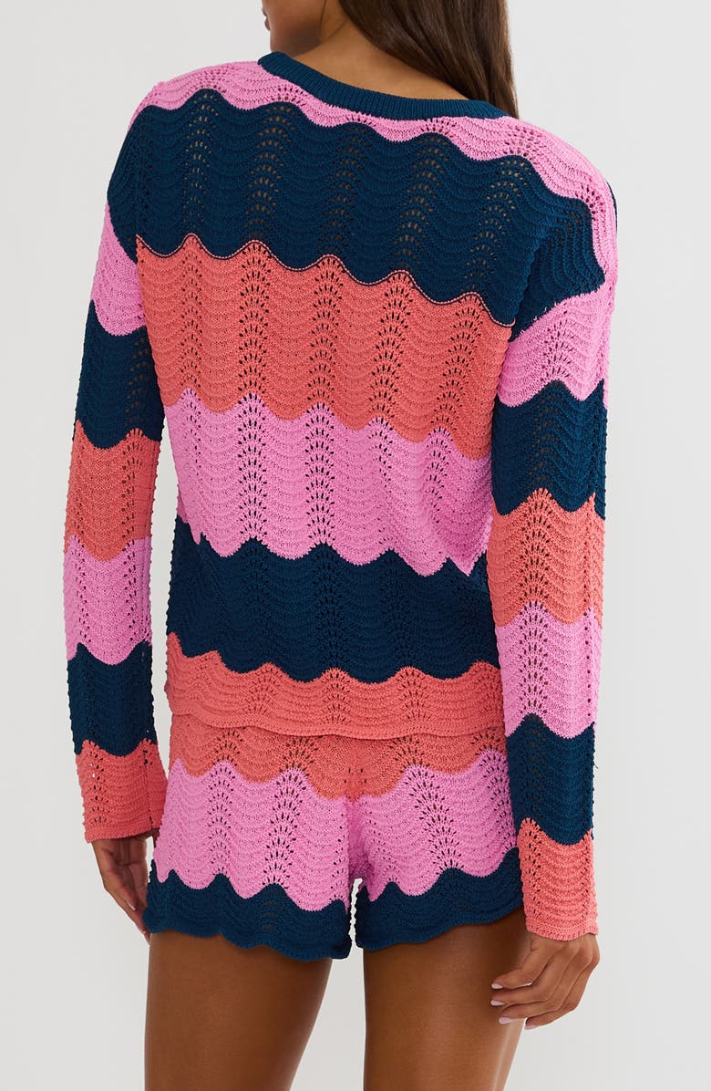 Beach Riot Beach Cover-Up Sweater, Alternate, color, Seashell Isle Color Block