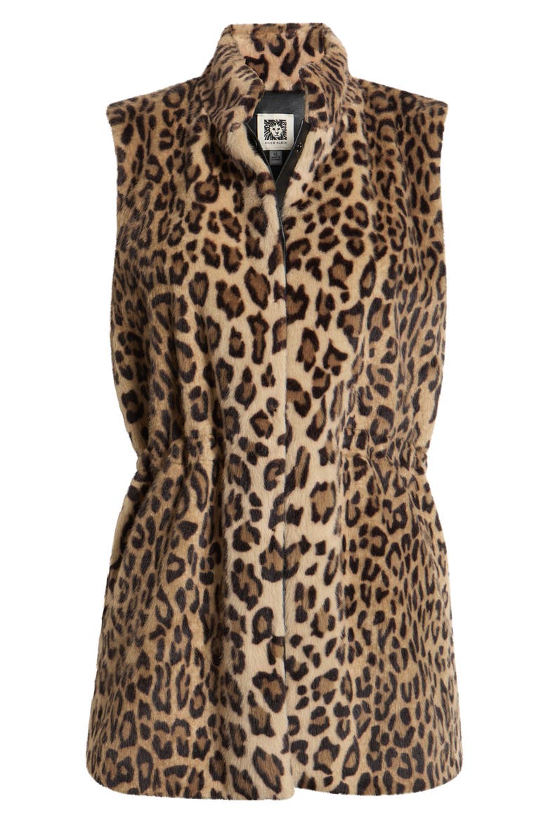 Leopard Print Faux Fur Vest, Alternate, color, VICUNA MULTI