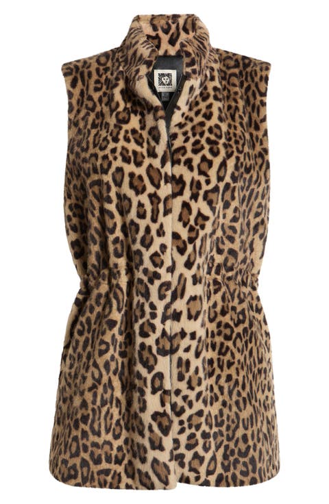Leopard Print Faux Fur Vest