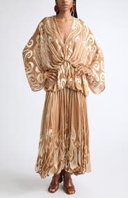 Zimmermann Momentum Burnout Long Sleeve Bubble Maxi Dress