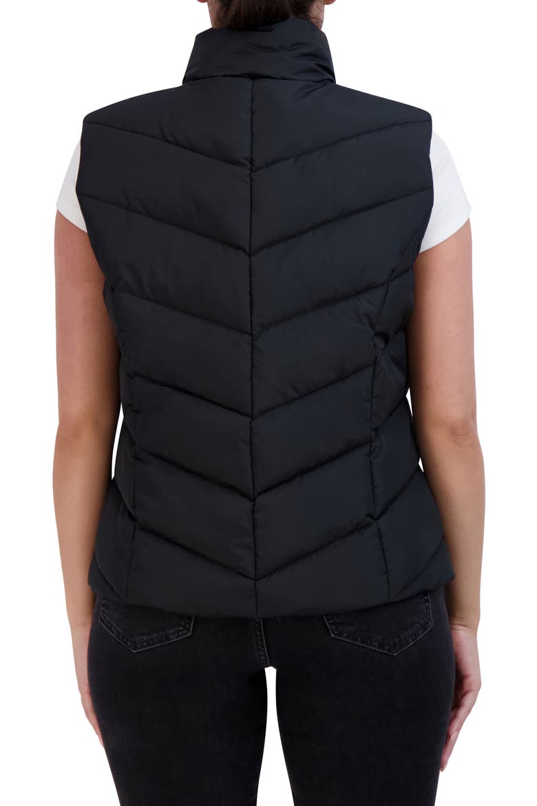 Pongee Puffer Vest, Alternate, color, BLACK