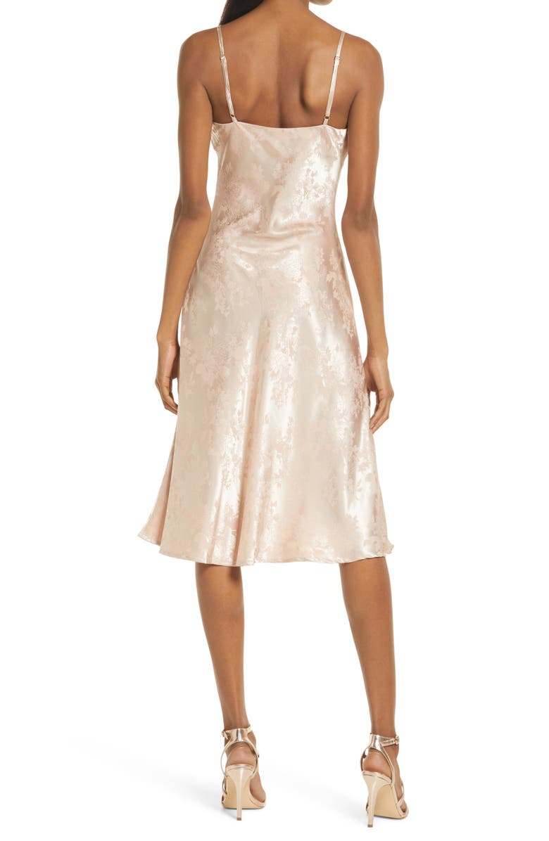 Lulus Calla Love Floral Jacquard Satin Slipdress, Alternate, color,
