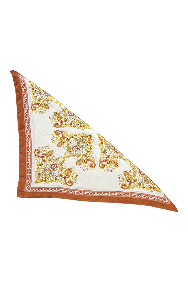 Filigree Print Satin Scarf, Alternate, color, IVORY