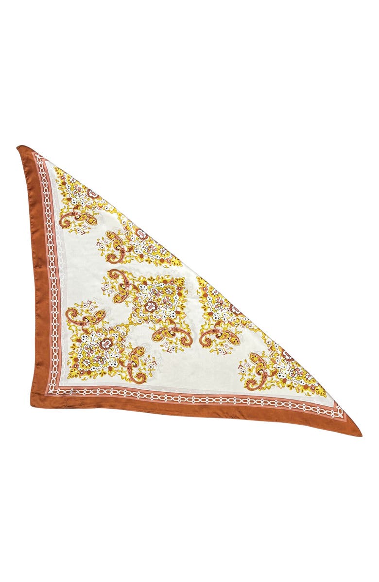 MARCUS ADLER Filigree Print Satin Scarf, Alternate, color, Ivory