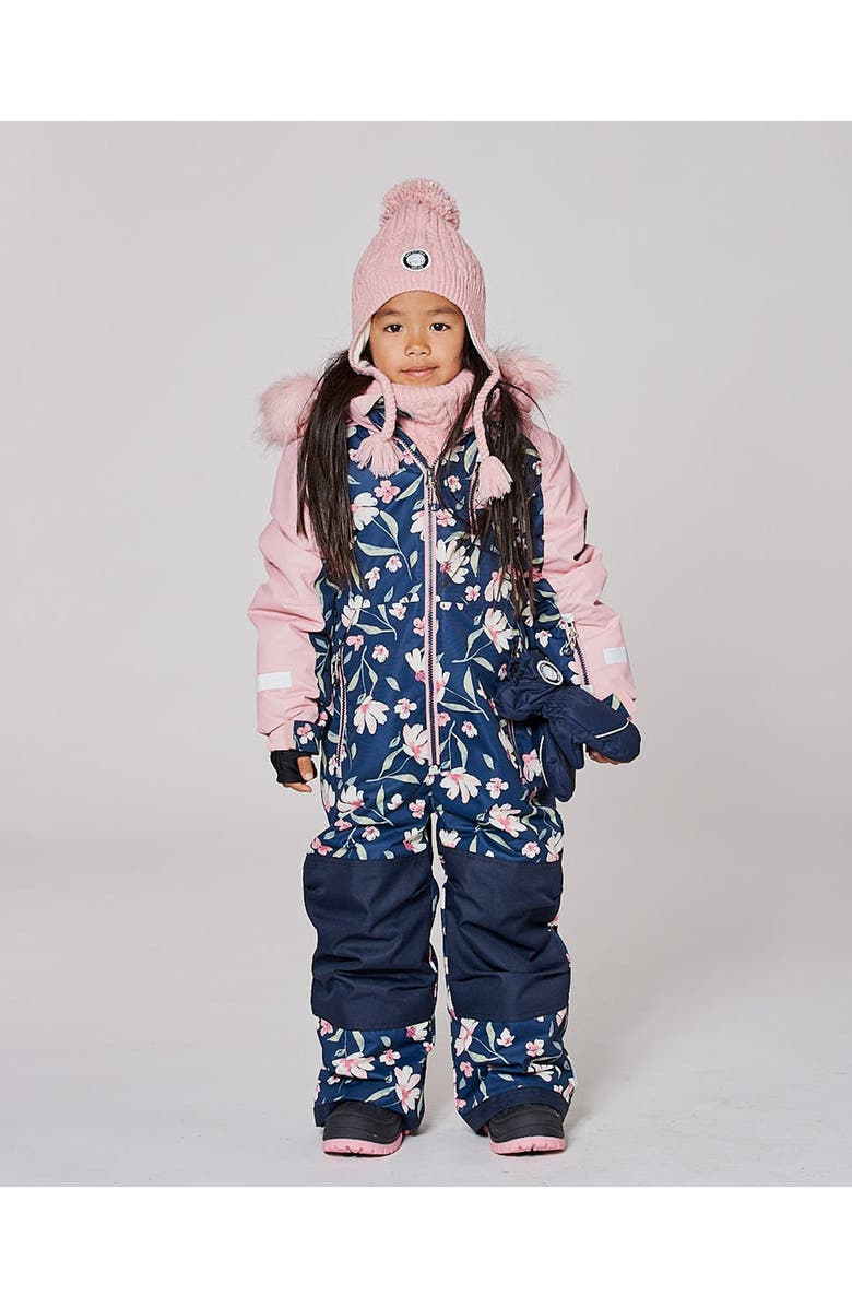 Deux par Deux One-Piece Play Snowsuit Flower, Alternate, color, Navy