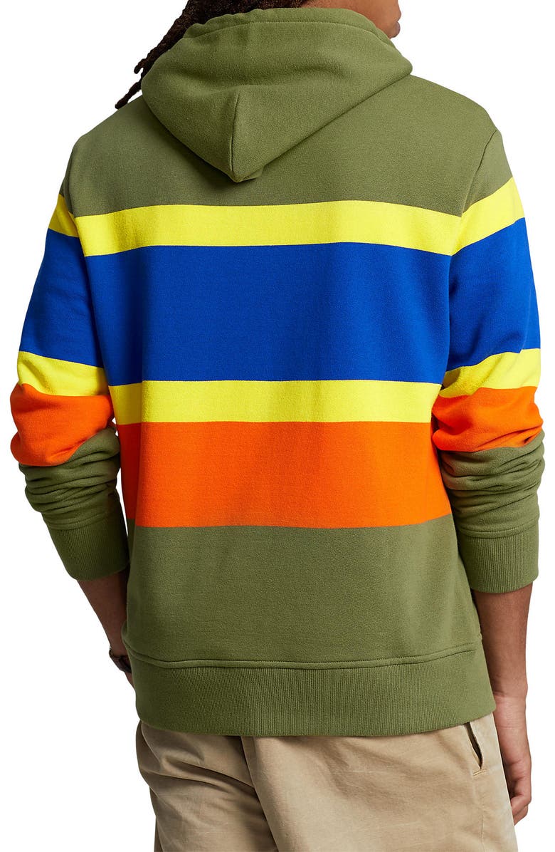 Polo Ralph Lauren Stripe Fleece Hoodie, Alternate, color, 