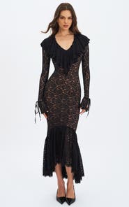 Miss Circle Parisa Lace Ruffled Mermaid Maxi Dress