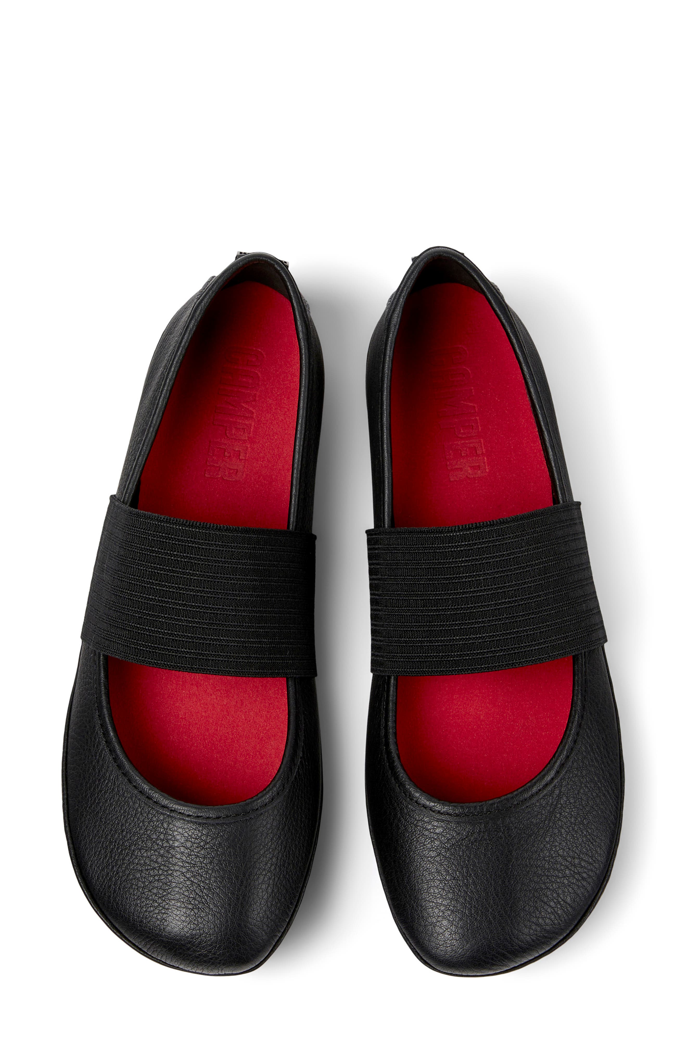 Camper Right Nina Ballerina Flat, Alternate, color, Black