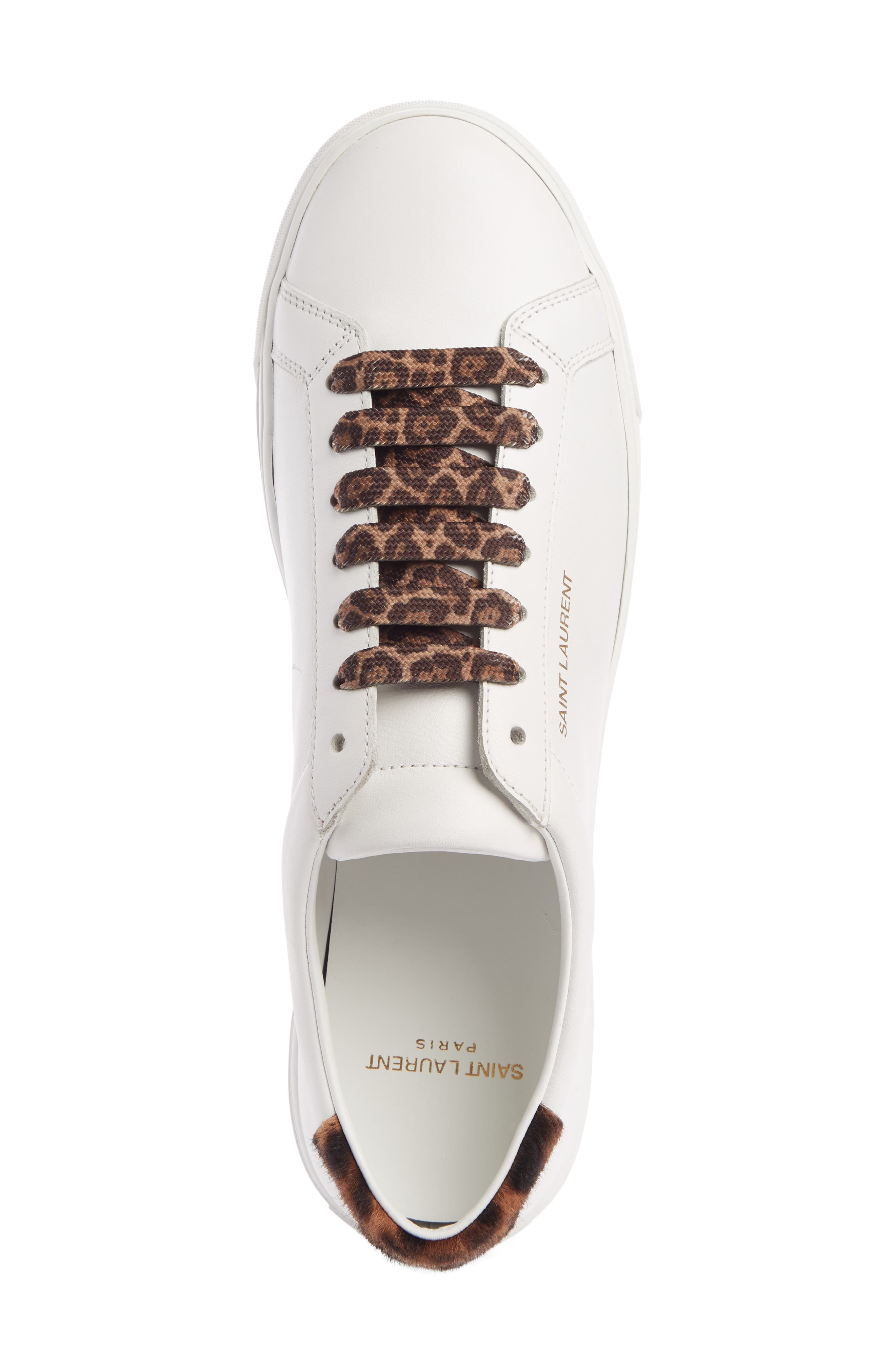 Saint Laurent Andy Genuine Calf Hair Trim Sneaker, Alternate, color, 