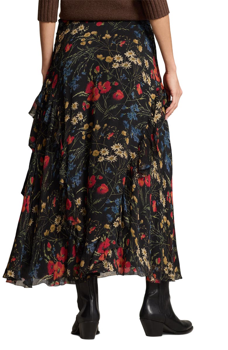 Floral Crinkle Georgette Maxi Wrap Skirt