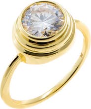 BY ADINA EDEN Moissanite Double Bezel Round Ring