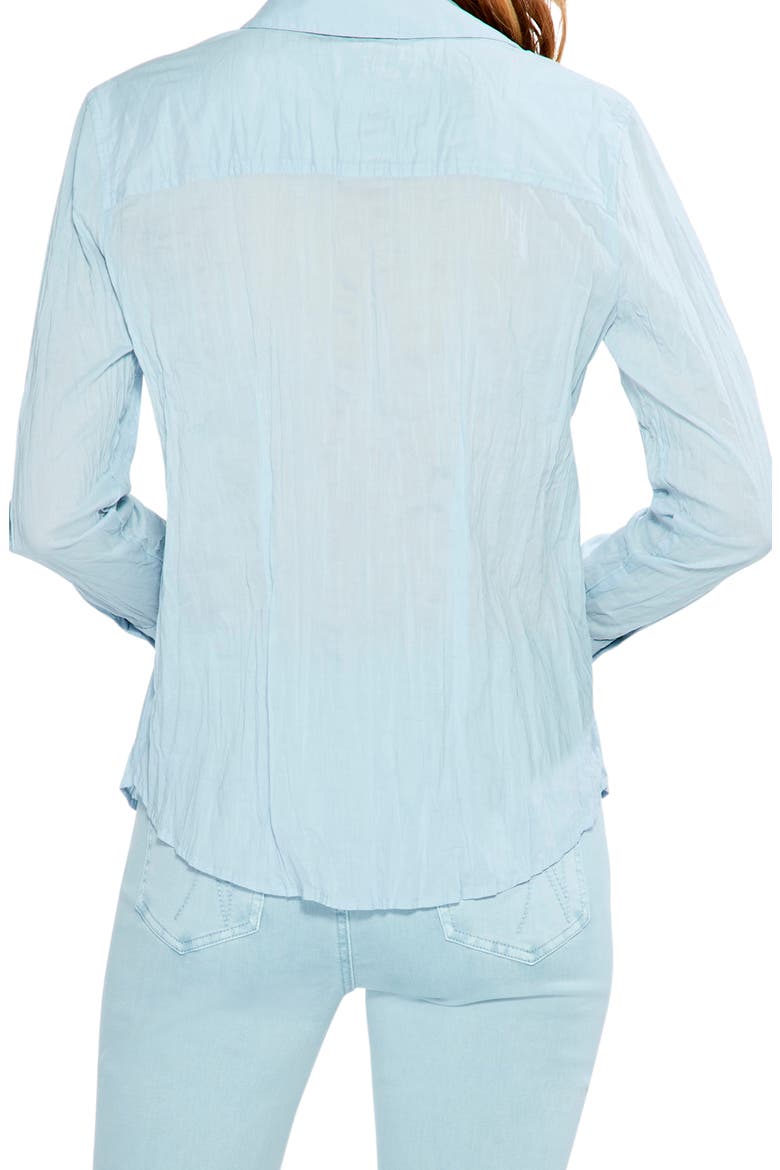 Crinkle Button-Up Cotton Shirt, Alternate, color, MIST