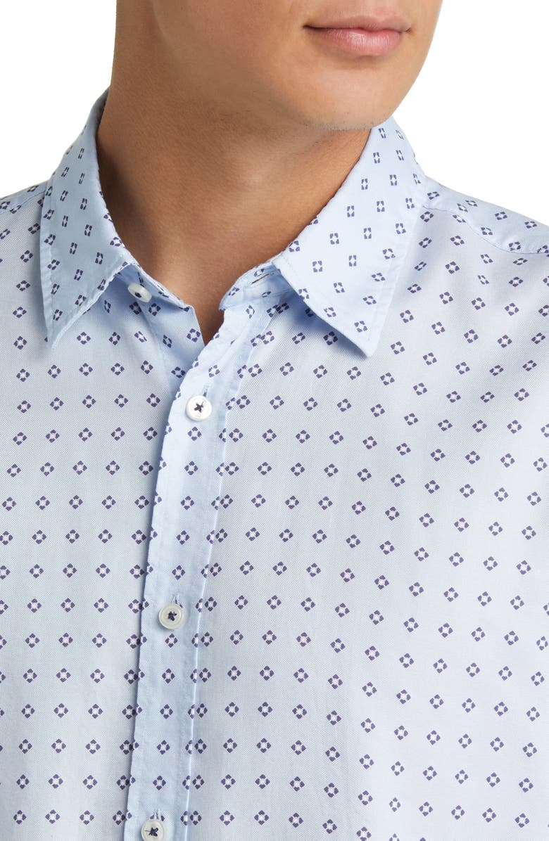BOSS Roan Kent Slim Fit Foulard Print Cotton Button-Up Shirt, Alternate, color, 