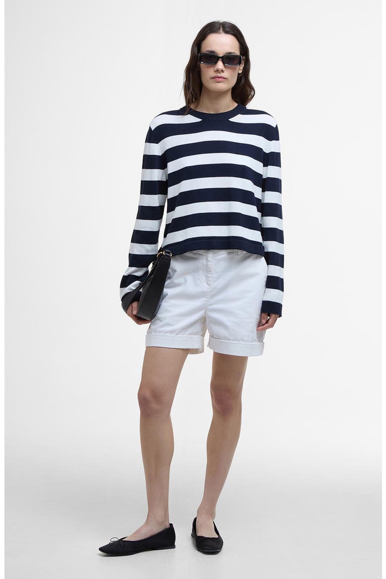 Bronya Stripe Cotton Blend Sweater, Alternate, color, NAVY