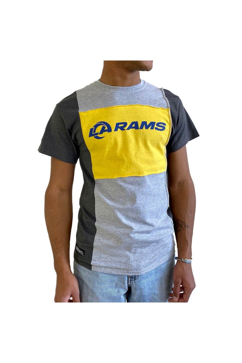 Men's Refried Apparel Heather Gray Los Angeles Rams Sustainable Split T-Shirt, Alternate, color, Heather Gray