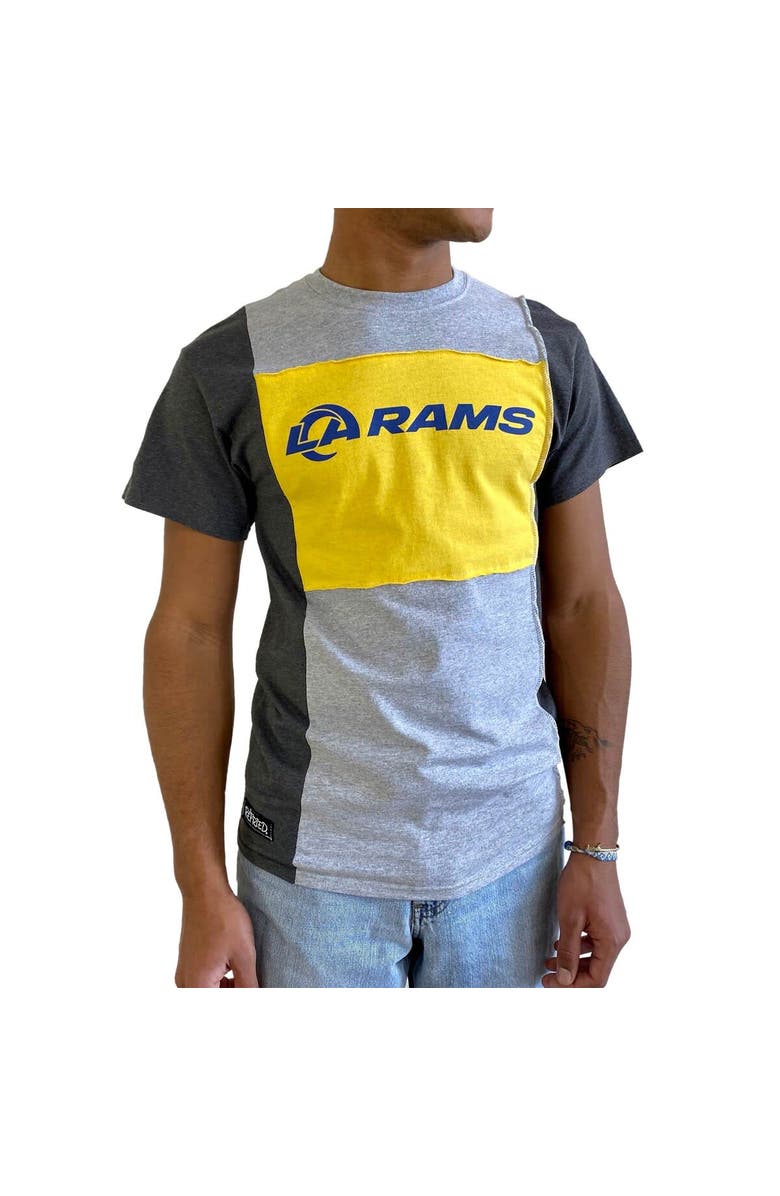 REFRIED APPAREL Men's Refried Apparel Heather Gray Los Angeles Rams Sustainable Split T-Shirt, Alternate, color, Heather Gray