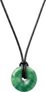 seree Medallion Green jade cord necklace