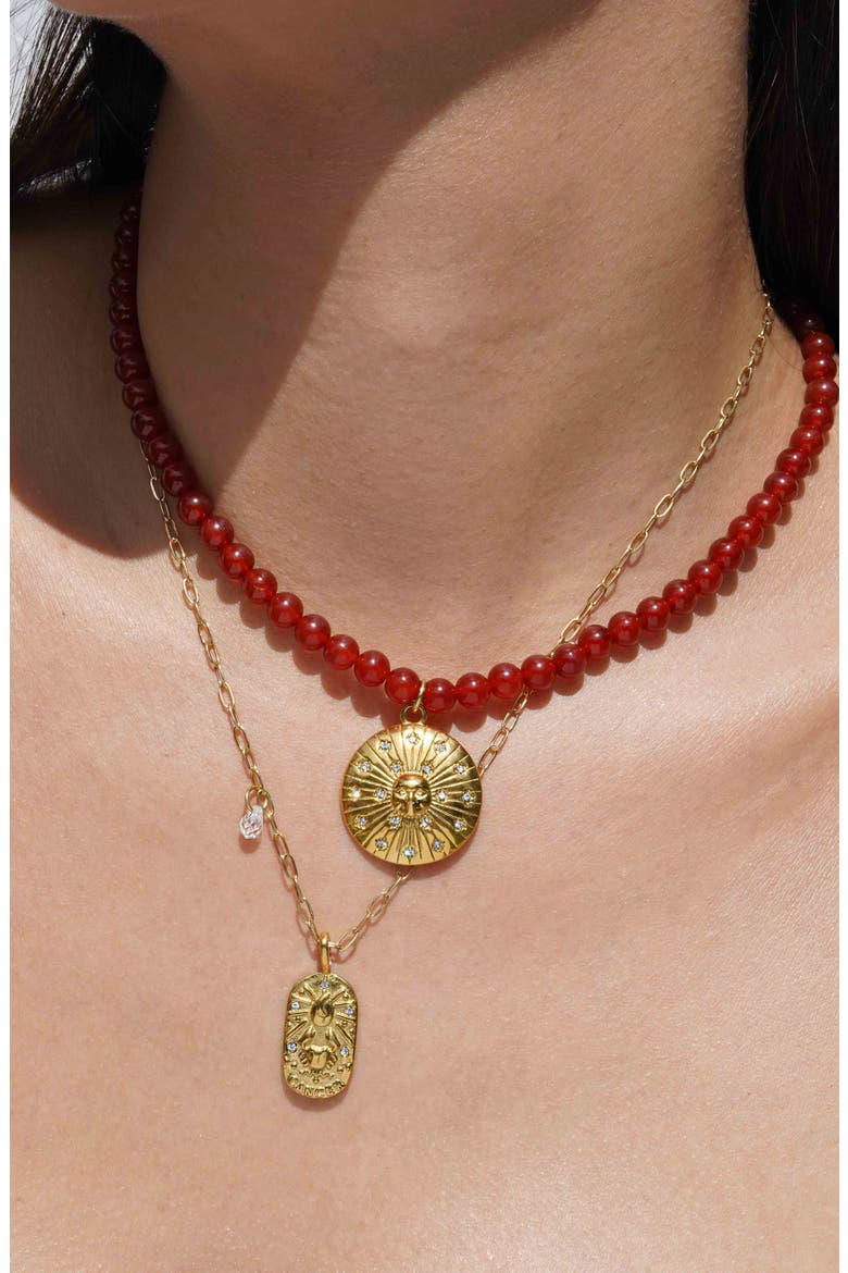 Red Sun Necklace, Alternate, color, GOLD