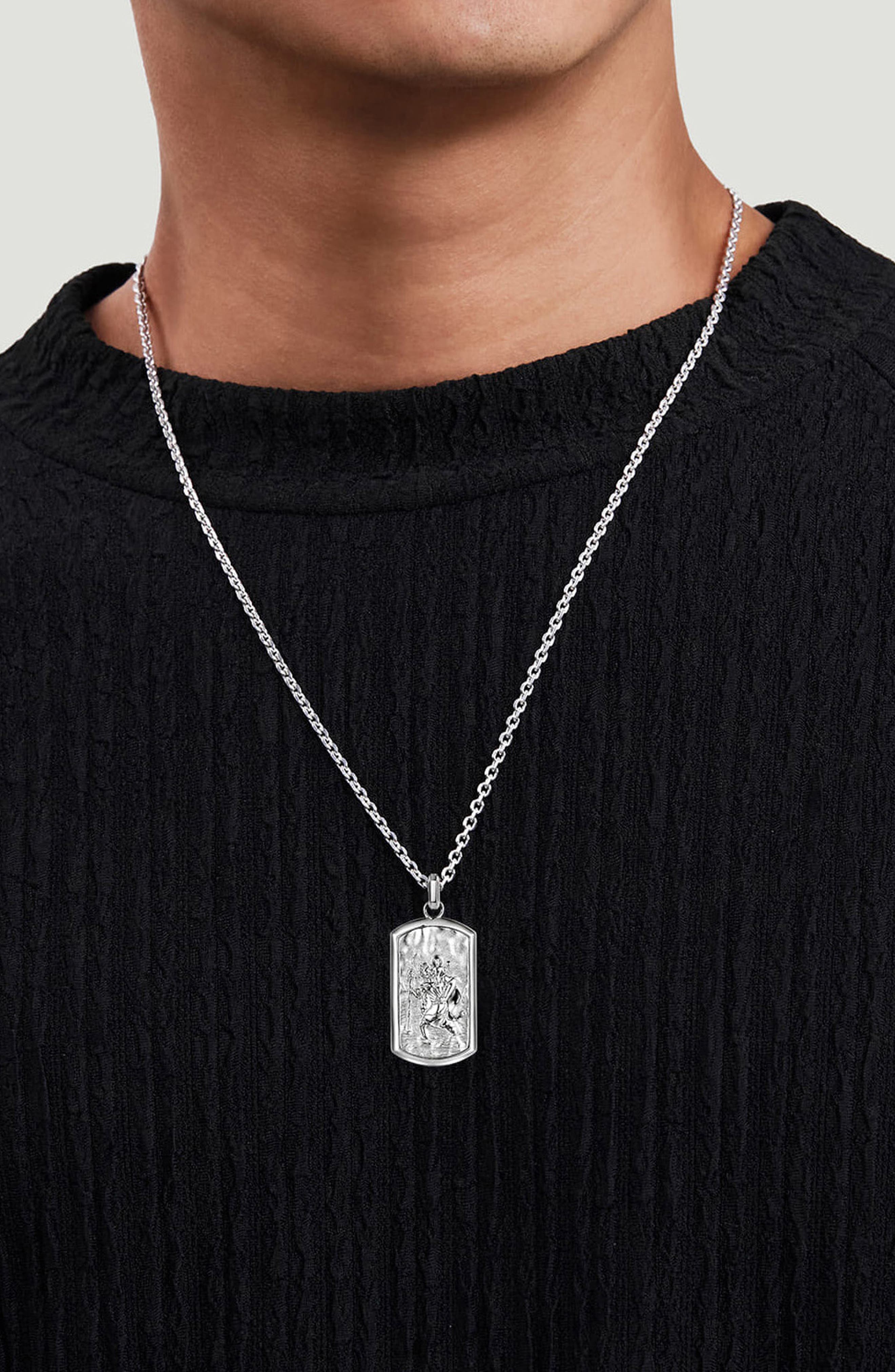 Gabriel & Co. Men's Modern Relics Saint Christopher Medallion Pendant ...