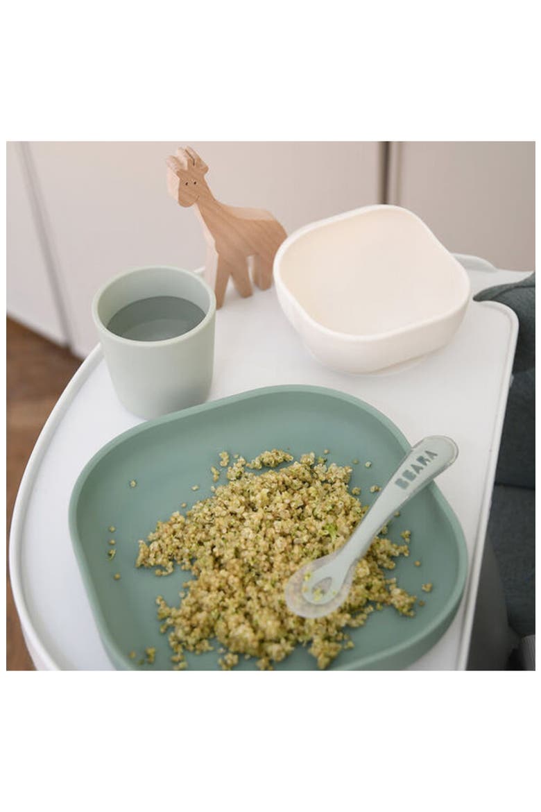 4-Piece Silicone Suction Baby Feeding Set, Alternate, color, SAGE