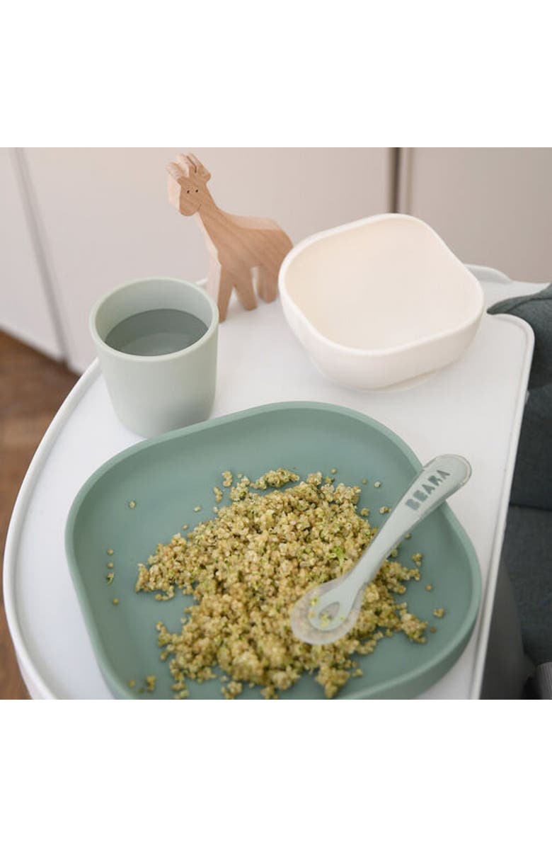 BEABA 4-Piece Silicone Suction Meal Set, Alternate, color, Sage Green