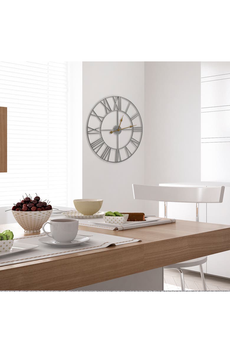 SORBUS Decorative Wall Clock, Alternate, color, Silver